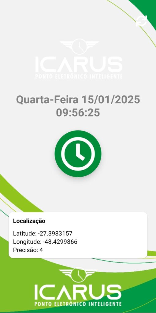 Tela inicial do aplicativo Tablet