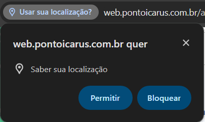 Tela de pedido de acesso a localização do usuário Tela de pedido de acesso a localização do usuário