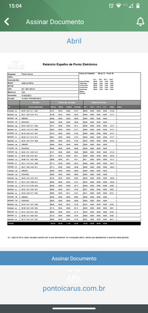 Imagem do Aplicativo com destaque na opção Assinar Documento Imagem do Aplicativo com destaque na opção Assinar Documento