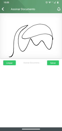Imagem do Aplicativo com destaque na opção Assinatura de Documento Imagem do Aplicativo com destaque na opção Assinatura de Documento