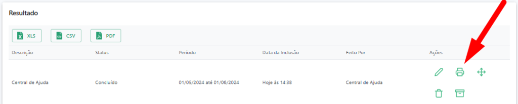 print do menu fechamento com destaque pro icone impressora Menu fechamento com destaque para icone impressora