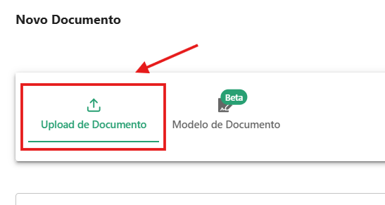 Upload de Documentos Aba Upload de Documentos