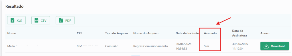 Relatório de Assinatura de Documentos Relatório de Assinatura de Documentos